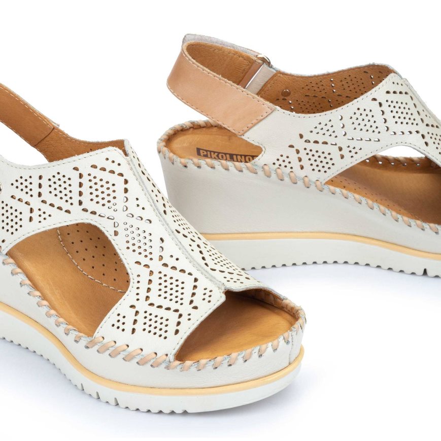 Women's Pikolinos AGUADULCE Wedge Sandals White | NZ Z32Q809